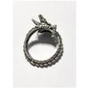 Регулируемое кольцо с антикварной посеребренной моделью дракона