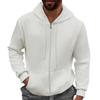 Men'S Solid Color Pocket Zipper Long Sleeved Jacket Jacket Hooded Sweatshirt