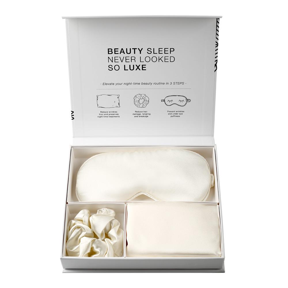 Satin Sleep 3-Piece Set Eye Mask Scrunchie Pillowcase Magnetic Gift Box