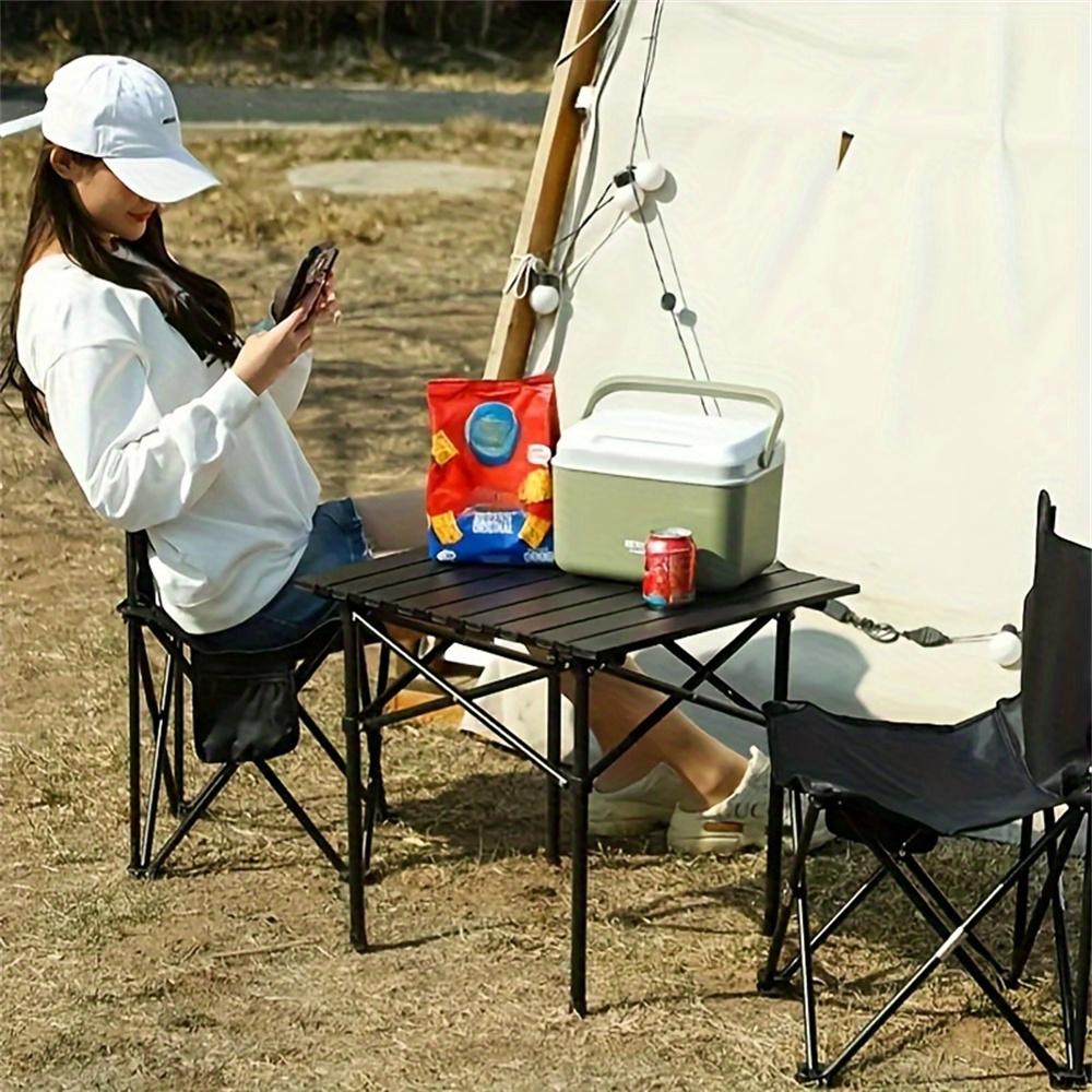 Боковой столик для кемпинга, маленький складной стол с сумкой для хранения, портативный складной алюминиевый боковой столик для пикника и палатки для улицы