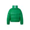 Adidas Оригинальная короткая пуховая куртка с тремя полосками и логотипом, спортивная куртка с длинным рукавом, женская куртка зеленого цвета JE6042