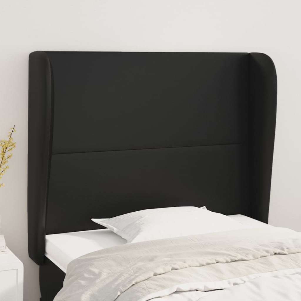 Vidaxl Zagłówek Uszak, Czarny, 93X23X118/128 Cm, Sztuczna Skóra