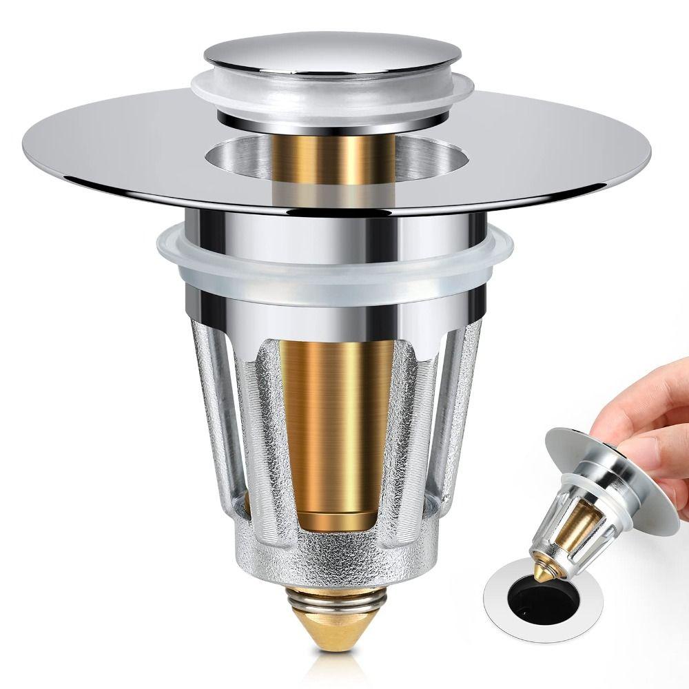 Copper Sink Stopper Pop Up Sink Drain Strainer Universal Sink Plug Bathroom