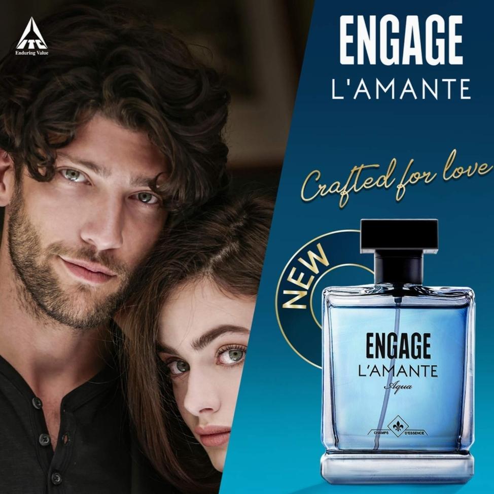 Engage L'amante Aqua Eau De Parfum для мужчин, аромат воды, парфюм для мужчин, стойкий запах, парфюм премиум-класса, приятный для кожи, 100 мл