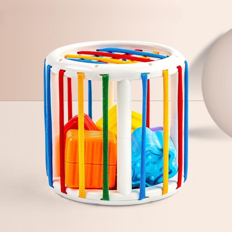 Baby Shape Sorter Toy, Montessori Sensory Cube Sorting Toys, Motor Skills Training Block Games, Kids Educational Toys for Children