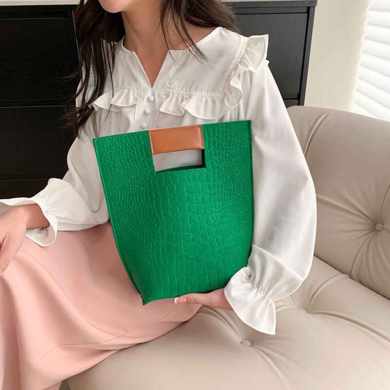 Стильная женская сумка-тоут, летняя трендовая сумка большой вместимости, черного, зеленого, оранжевого, фуксии и хаки цвета