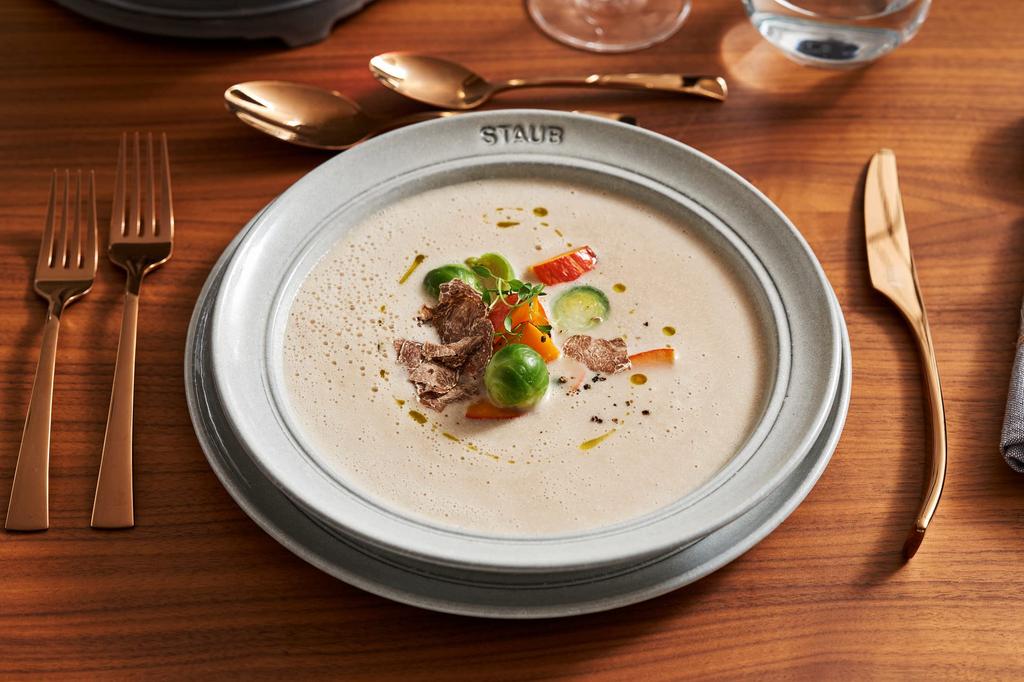 Staub Тарелка 24 см Глубокая Керамическая Посуда Подходит для Микроволновой Печи Японская Керамическая Тарелка "Deep Campagne" [Авторизованный Продукт] 40508-029