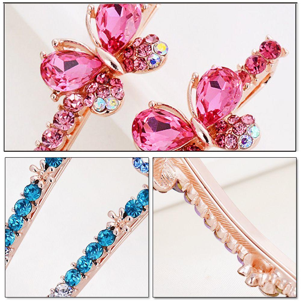 Accessories Women Girls Bling Crystal Butterfly Hair Clip Rhinestone Barrette Hairpin Edge Clamp