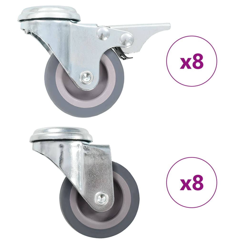 Vidaxl 16 Kółek Skrętnych Z Otworem Na Śrubę, 50 Mm