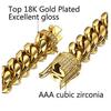 Мужская Хип-Хоп Цепь Miami Cuban Link из Нержавеющей Стали с Покрытием 18K Золотом, Толстая, с Застежкой-Лобстером, Лабораторный Алмаз, Подарок для Стильных Мужчин, Ожерелье