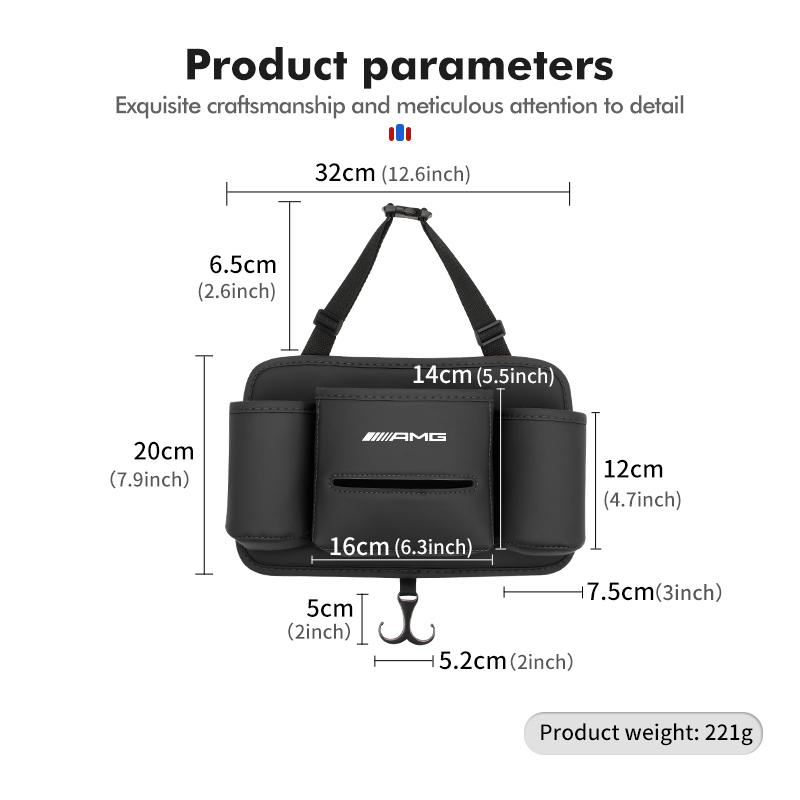 CSF1 Car Hanging Seat Back Tissue Water Cup Holder Accessories For Mercedes Benz AMG A B C E S G Class A180 CLK CLA GLE GLC W212 C200