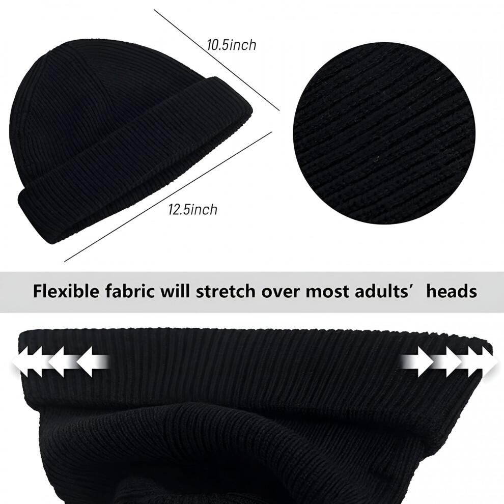 Knit Beanie Hat 100% Merino Wool Unisex Warm Winter Caps Soft,Breathable & Cozy Stretchy Knitted Cuffed Cap