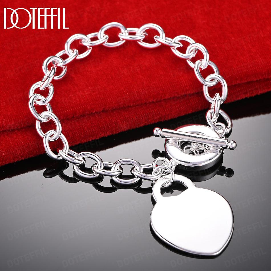 Модный браслет-сердце из стерлингового серебра 925 пробы, подарок, свадебное украшение