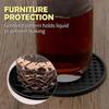 Black Round Silicone Rubber Drink Coasters (Set of 60) Non-Slip Perfect for Homes & Bars