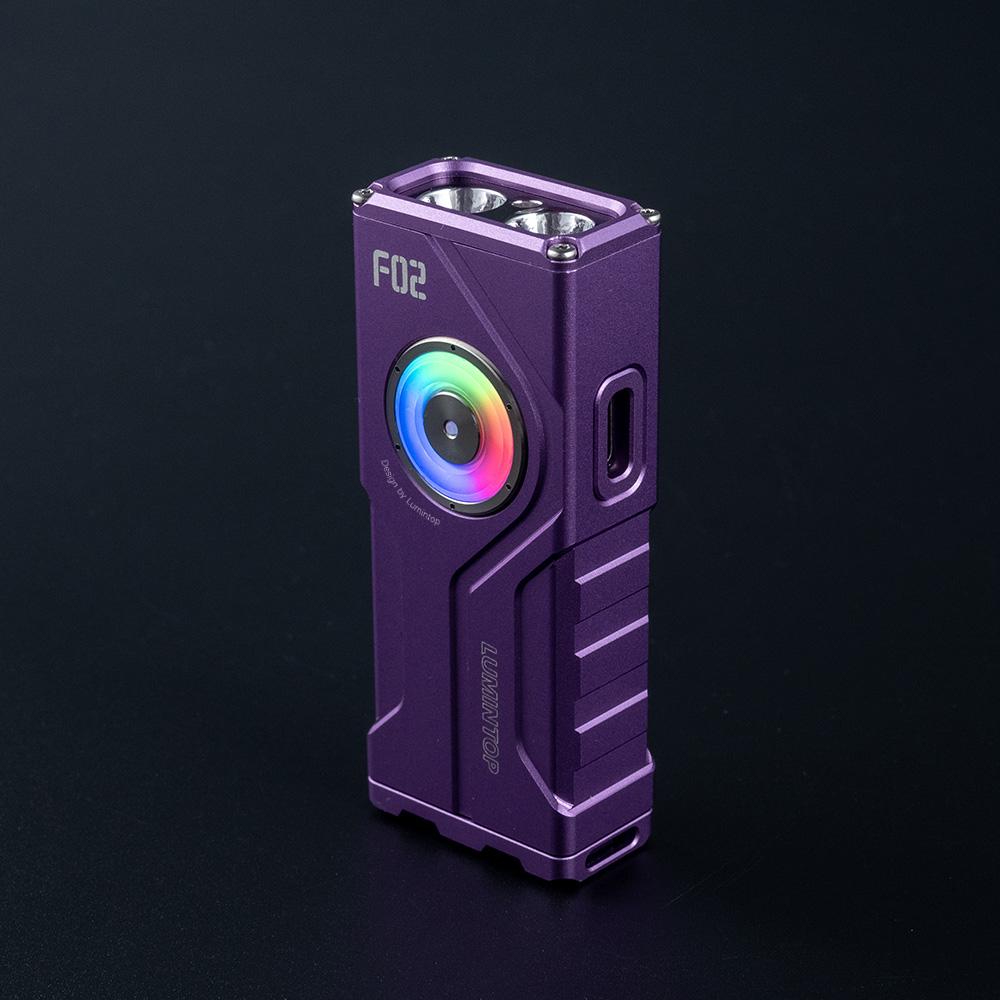Многофункциональный фонарик Lumintop F02 с УФ-светом, магнитной задней крышкой, аккумулятором 10330, встроенной зарядкой USB Type-C, цветной