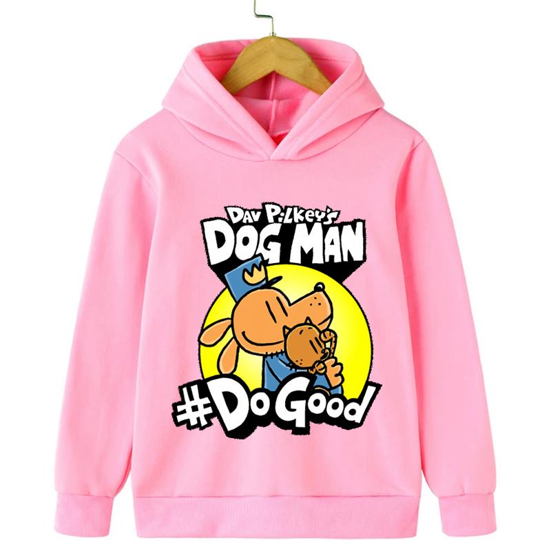 Fall and Winter Children's Comfortable Warm Hoodie Cartoon Fun Dog Man Print Boys Girls Casual Fashion Long Sleeve Top