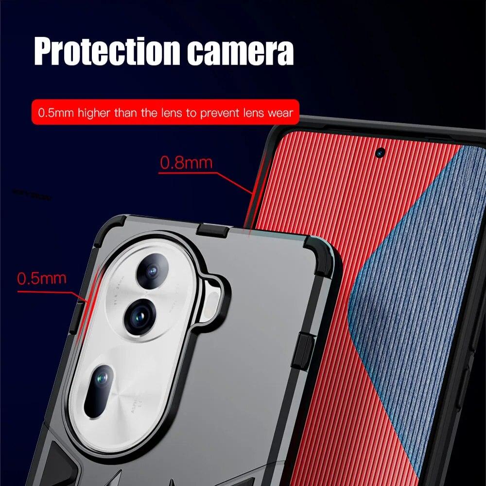 KEYSION Противоударный защитный чехол для OPPO Reno11 11 Pro 5G, мягкий силикон + ПК с металлическим кольцом-подставкой, задняя крышка для телефона OPPO Reno 11 5G