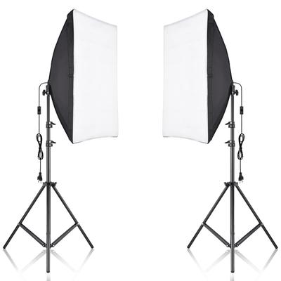 Комплект софтбокса для фотосъемки Andoer Studio с софтбоксом 50x70 см * 2 + металлический штатив 2 м * 2 для Live