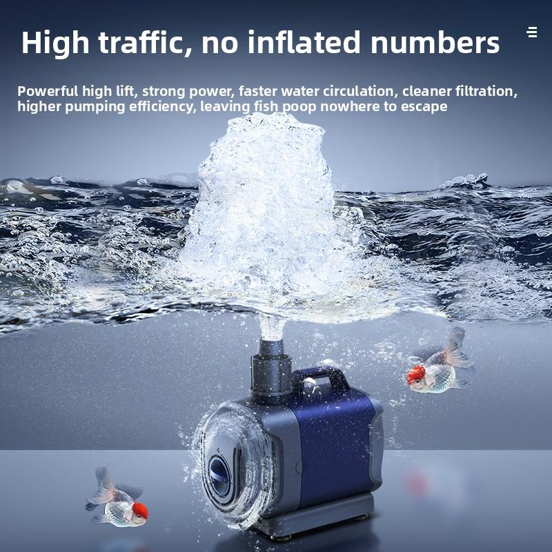 Inverter Submersible Fish Tank Filter Pump, Adjustable Flow, High-Density Ceramic Shaft, Shockproof Silent, for Home Use