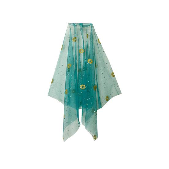 Индийский танец вуаль сетка с горячим тиснением цветы костюм реквизит взрослые дети многоразовые выступления фестивали вечеринки взрослый костюм вуаль