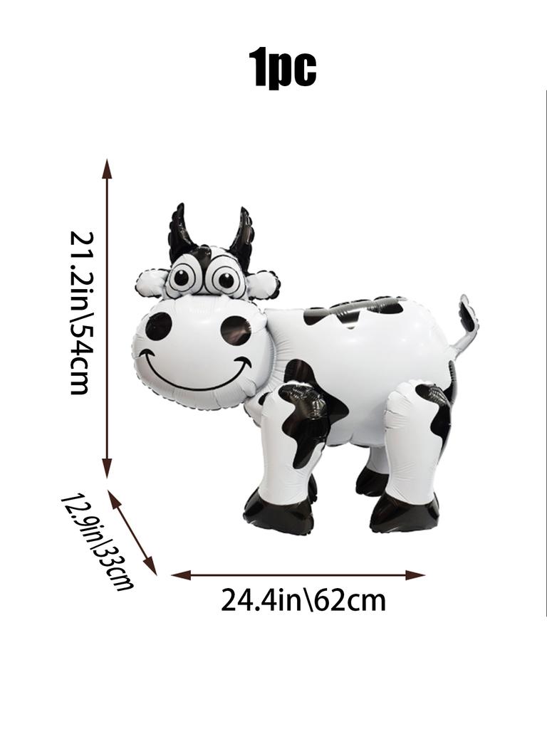 1 шт. фольгированный воздушный шар в форме стоящей коровы, корова в форме животного, для дня рождения, детского душа, тематической вечеринки в зоопарке