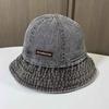 New early spring washed retro denim bucket hat women show washbasin hat outdoor casual versatile sun hat