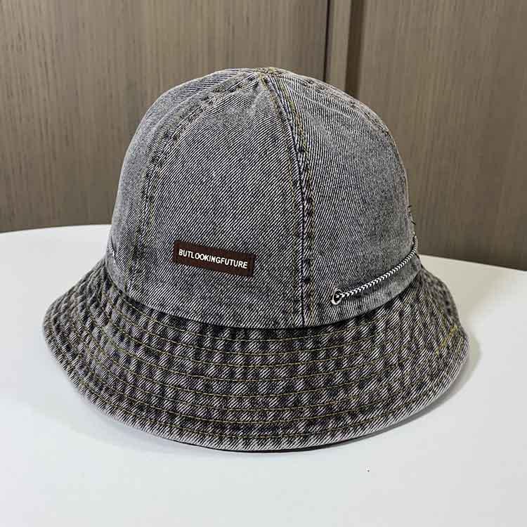 New early spring washed retro denim bucket hat women show washbasin hat outdoor casual versatile sun hat