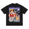 Футболка с принтом Monkey D Luffy из One Piece для мужчин и женщин, панк, 100% хлопок, графический принт, удобная уличная одежда, футболка с коротким рукавом