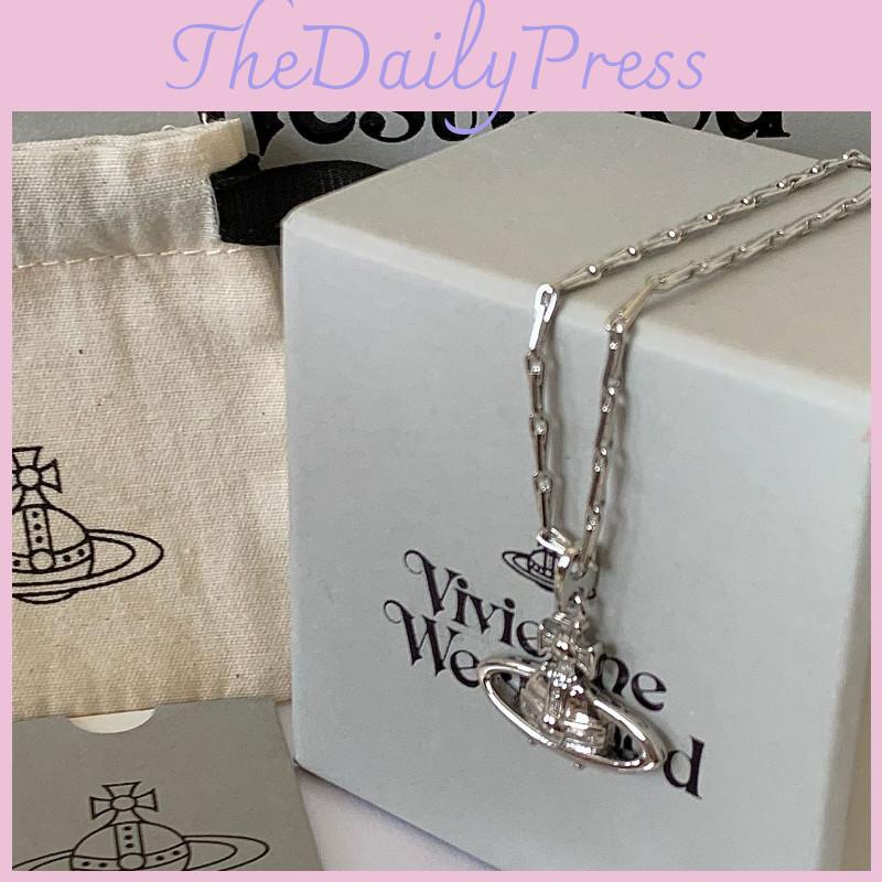 Vivienne Westwood Коллекция Suzie Рельефное Серебряное Ожерелье и Браслет U-образной и Геометрической Формы Медный Материал Гальванизированная Цепочка для Ключицы