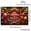 1pc Merry Christmas Backdrop Exquisite Polyester Hanging Banner Christmas Navidad Photo Decor for Home New Year Background Decor