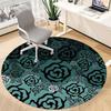 1pc Rose Pattern Office Round Area Rug, Under Office Chairs Bedroom Living Room Home Decor, Room Deco, Available in Various Sizes