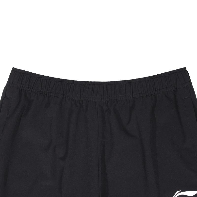 Li-Ning Летняя Легкая Быстросохнущая Футболка с Коротким Рукавом и Шорты Повседневный Спортивный Комплект Мужская спортивная одежда Черный ATSV597-2+AYKU909-1