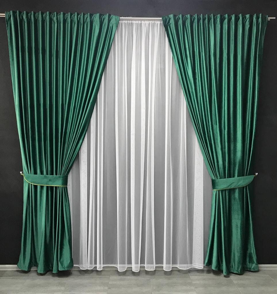 Роскошные бархатные тканевые оконные шторы для гостиной, спальни, однотонные драпировки, домашний декор 200x270 cm (2 шт) ALBO