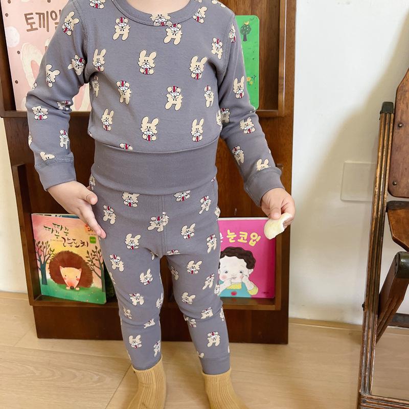 Детский комплект нижнего белья из хлопка с высокой талией для мальчиков и девочек, бесшовный домашний костюм для защиты живота