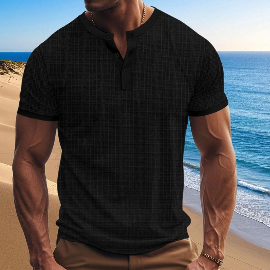 Летняя футболка мужская с коротким рукавом имитация свободного дышащего повседневного топа