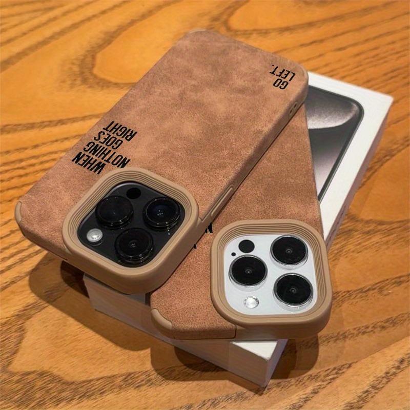 Phone Case with a Simple Lettered Faux Leather Textured Design for Iphone 17 16 PRO 16 PLUS 15 14 13 12 11 PRO MAX XS X XR Cover