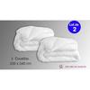 Set of 2 Duvets 220x240cm - FRENCH Manufacturing - 2 People – White - Free Delivery