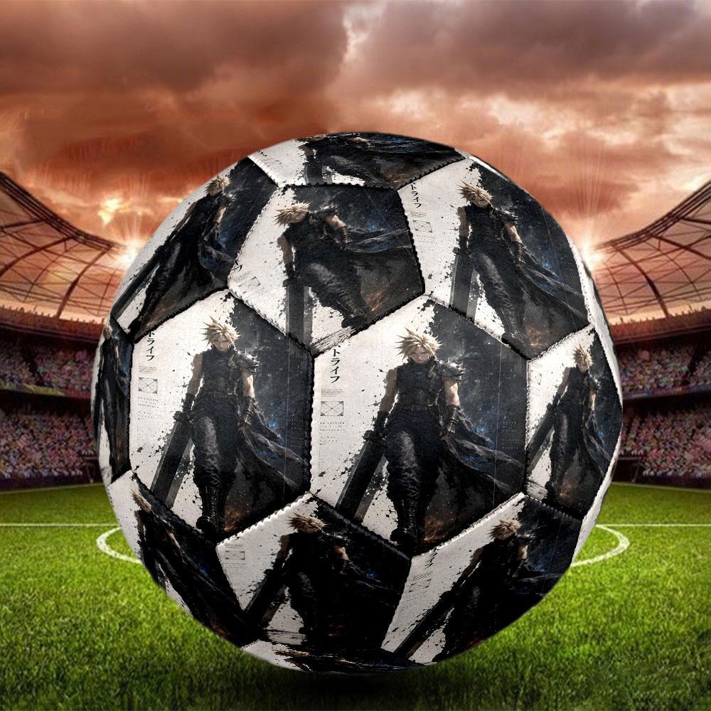 Final Fantasy Print Size 5 Soccer Ball, Standard Match Football for Sports Game and Team Practice, Ideal Gift for Soccer Fans