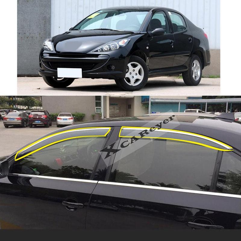 For Peugeot 207 Sedan 2009 2010 2011 2012 2013 Car Body Styling Sticker Plastic Window Glass Wind Visor Rain/Sun Guard Vent