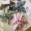 Elastic Plaid Silk Ribbon Scrunchies Korean Style Large Intestine Hair Ring  Daily