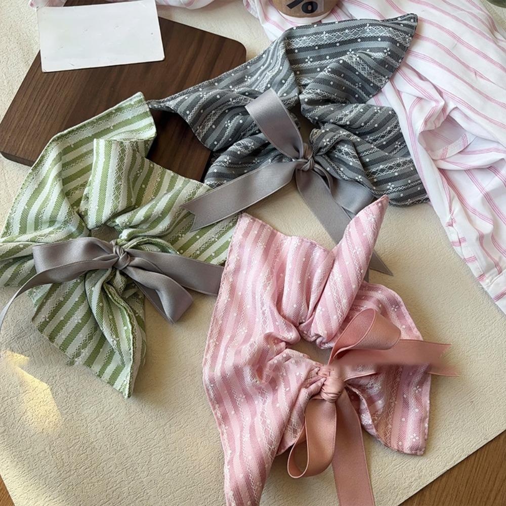 Elastic Plaid Silk Ribbon Scrunchies Korean Style Large Intestine Hair Ring Daily