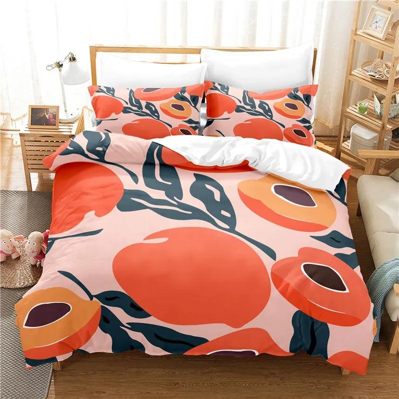 Tropical Fruit Duvet Cover Pineapple Watermelon Orange Bedding Set Lemon Strawberry Comforter Cover King For Kids Adults Decor