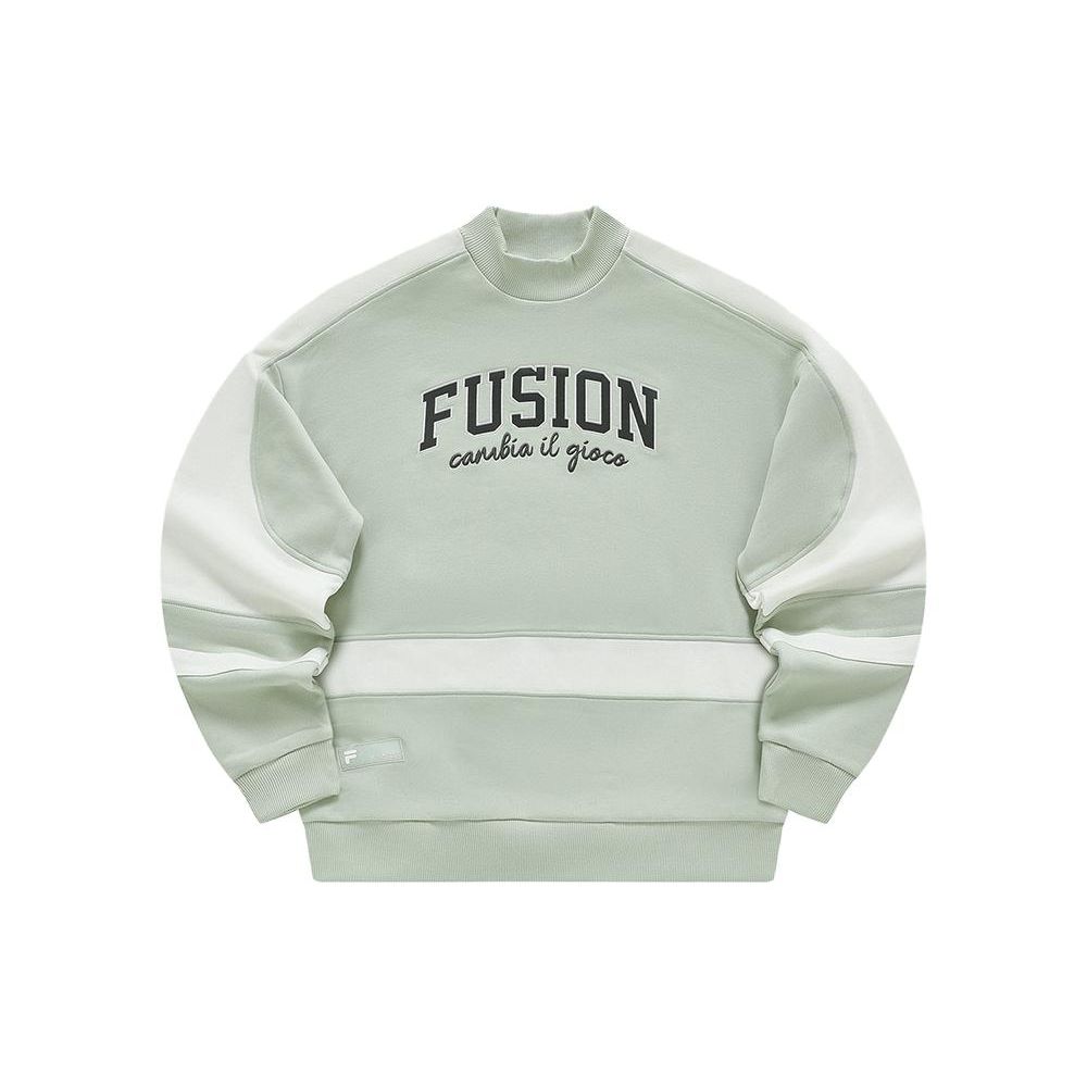 Fila Fusion Свитшот с высоким воротником в стиле Color Block Американский свитшот Женский свитшот Чайный зеленый T11W345203F-LG