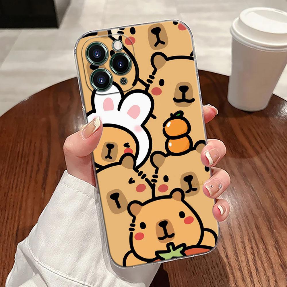 Капибара Милый Прозрачный Чехол Для Apple iPhone 17 16 15 14 13 12 11 Pro Max 16 Plus 16E 17Air 17Pro Чехол Для Телефона Силиконовый Funda