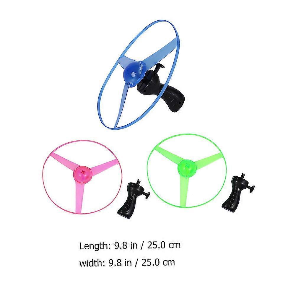 LED Flying Disc Toy with Launcher for Kids Outdoor Activities 3Pcs