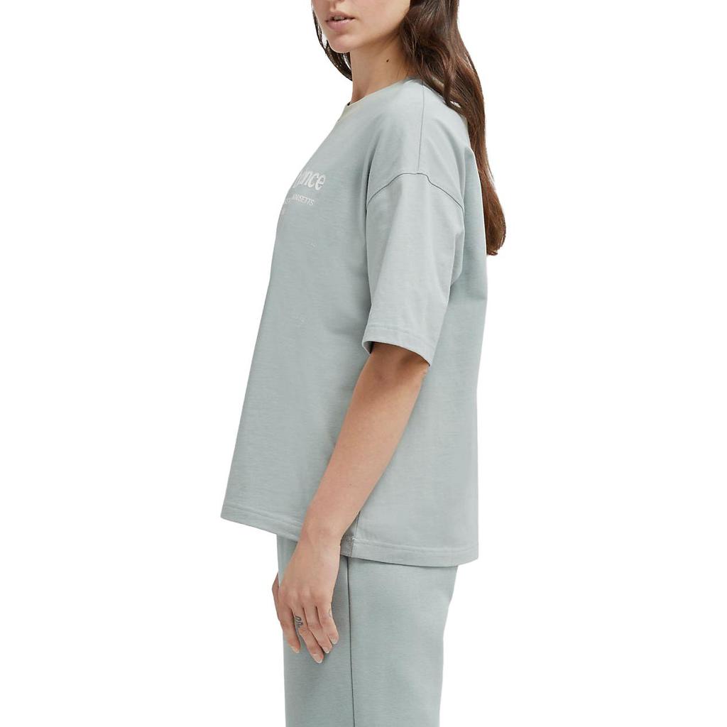 Women's T-Shirt New Balance Linear Heritage Jersey Oversized T Shirt T Shirt Women's Gray