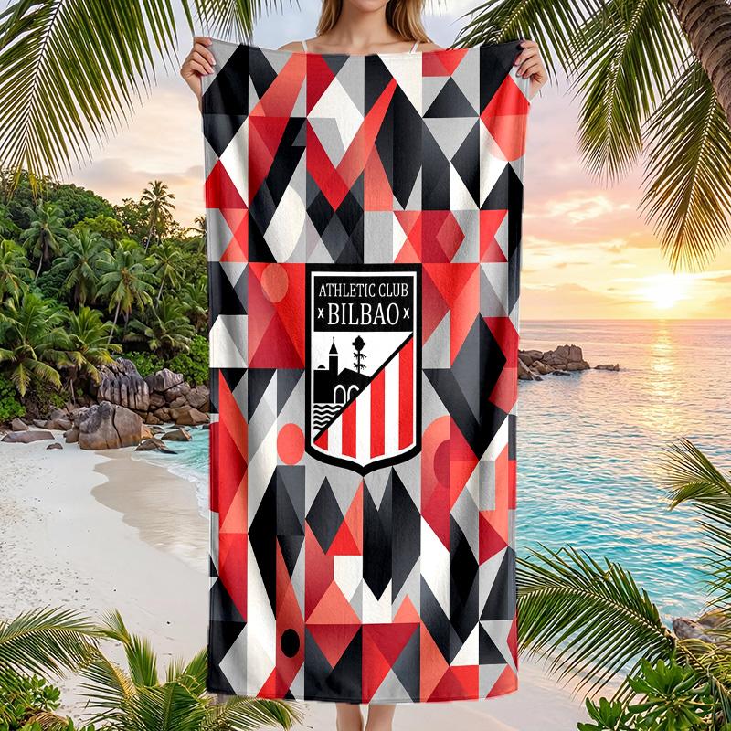 Футбольное пляжное полотенце Athletic Bilbao Мягкое из микрофибры Летнее полотенце Быстросохнущее Впитывающее полотенце для пляжа Бассейна Путешествий
