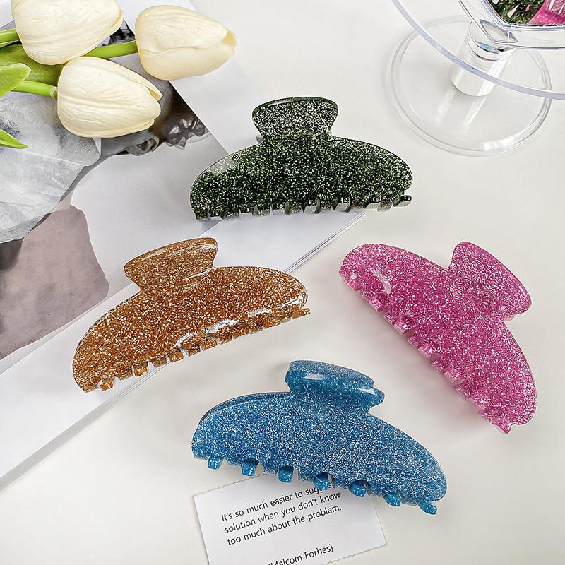 Винтажные блестящие заколки для волос, акриловые заколки-когти, летние заколки в форме акулы, модные заколки для волос для женщин, аксессуары для волос