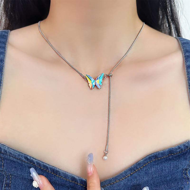 Винтажное ожерелье с кисточками в виде бабочки для женщин и девочек, изысканное роскошное ожерелье, темпераментная цепочка на ключицу, свадебные аксессуары