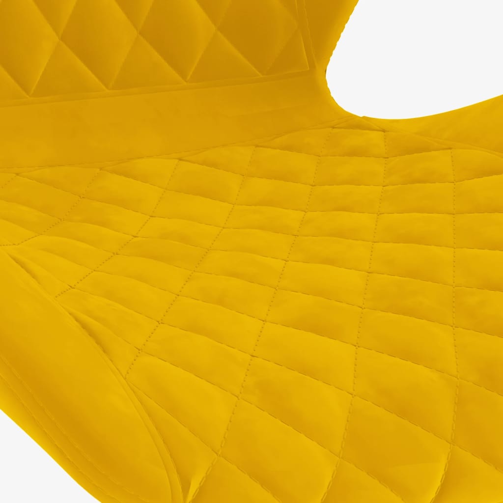 Bar Stool Set 2 pcs Mustard Yellow Velvet